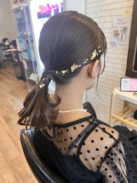 金箔ヘアセット