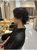 ウルフパーマ センターパートウルフ ツイストスパイラルパーマ