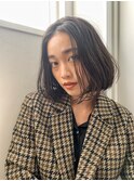 大阪ボブ　20.30代ボブ　グレージュ　オリーブカラー　ボブ