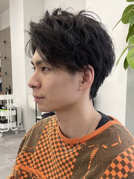 インセプション 銀座(INCEPTION) センターパート/スペインカールニュアンスパーマ/ダークアッシュ