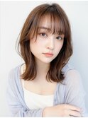 韓国風エギョモリ★くびれ外ハネミディ大人可愛い小顔20代30代