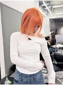 ブロンドに落ちる。ペールオレンジ　ふじゆー