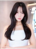 チョコグレージュ/20代30代大人かわいい/ミディアムレイヤー