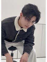 メンズサロン キング 心斎橋店(Men’s salon K!ng)&nbsp;韓国マッシュセンターパートツーブロックメンズハイライトウルフ