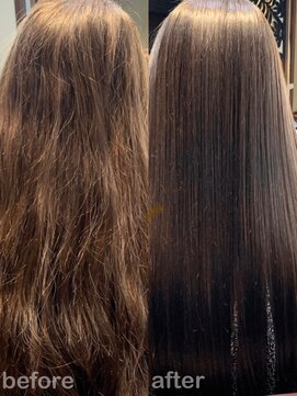 縮毛矯正ビフォーアフター｜艶ストレート