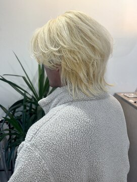 ラニヘアサロン(lani hair salon) メンズブロンドカラー/メンズウルフ/金髪/透け感カラー/