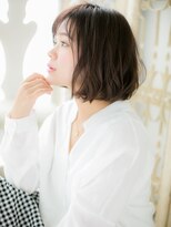 大波純一美容室パーティハン&nbsp;ココアブラウンニュアンスパーマボブディa小山20代30代40代