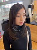 レイヤー/レイヤースタイル/カット/ブラウン/赤み消し