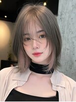 ロッソ 大橋店(Rosso) ピンクベージュのレイヤーボブ【大橋】