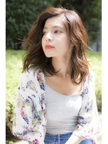 ミエル ヘア 新宿(miel hair)&nbsp;〈mielhair新宿〉ショコラベージュ　ゆるふわミディ