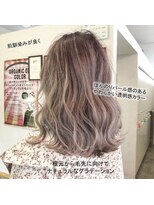 美容室 ファクト(fact)&nbsp;透明感☆ピンクグレージュボブ×細目ホワイトハイライト