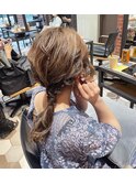 マロンベージュ×ヘアアレンジ