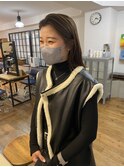 酸性ストレート かきあげストレートヘア