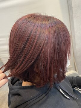 ヘアーリゾートガーデン 南柏店(Hair Resort Garden) ハイライトレッド×大人ボブ