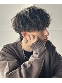 波巻きスパイラルパーマ/ハイライト/ホワイトメッシュ