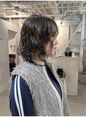 黒髪ワンレンネビージュボブルフ20代小顔パーマ【Anzu】▲