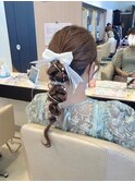 大人かわいい編みおろしヘアアレンジ 結婚式/二次会/パーティー
