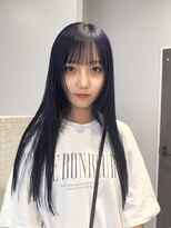 ディッセンバー 神宮前(December) ワイドバング / ネイビーブルー/レイヤーカット/ブルーブラック