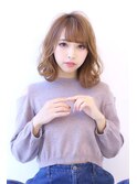 外ハネミディアム ナチュラルパーマ