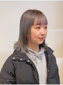 切りっぱなしミディ/髪質改善/グレージュカラー/ENTER 天神店