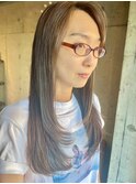 20代30代40代かきあげバング大人可愛いレイヤーロングスタイル
