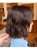 似合わせボブパーマ 切りっぱなしボブ ニュアンスパーマ 透明感