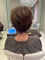 アース 大曽根店(HAIR&MAKE EARTH) earthショートレイヤーボブミルクティー丸みショートボブ