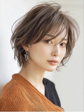 白髪ぼかし似合わせ大人ショート30代40代50代60代◎