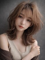 シオン(shion)&nbsp;前髪カットくびれミディ韓国ヘア顔周りレイヤー_F1491