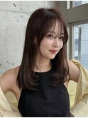 顔まわりカット レイヤーカット 韓国ヘア