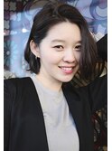 大人ノーブル韓国風大人可愛いナチュラル黒髪顔まわりレイヤー