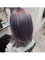 アフィックス ヘア 水天宮前店(affix hair)&nbsp;プラチナラベンダー×ミディボブ