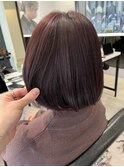 綺麗めボブ×こっくりピンクブラウン