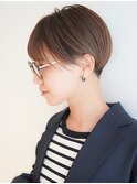 大人ショートボブ丸みショートカットマッシュショート前髪あり