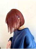 Say.reeオレンジブラウンボブショートボブチェリーレッド表参道