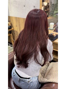 ヘアーデザイン アルエ(HAIR×design ARUE) 【ブリーチなしダブルカラー】【ボルドーレッド】