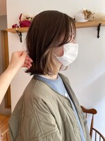 小顔前髪顔周りレイヤー×インナーカラー デザインカラー