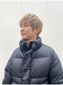 ハイトーンミルクティーベージュとメンズマッシュショート