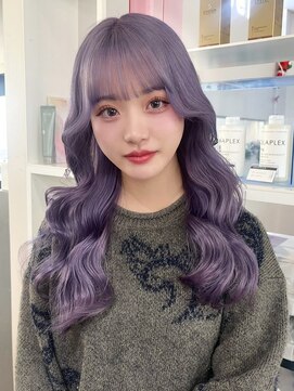 ベレーザ 渋谷(BELEZA) 11344ラベンダーパープルシースルーバングレイヤー韓国風巻き