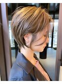 ハンサムショート/顔まわり/丸み/縮毛矯正/パーマ/立川
