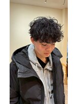 シフト(SHEEFT)&nbsp;マッシュパーマメンズヘア韓国系束感ショートカジュアル