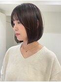 ハイライト白髪染め白髪ぼかしショートボブレイヤー40代横浜関内