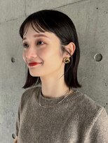 ガーデンヨコハマ(GARDEN YOKOHAMA) 切りっぱなし外ハネボブワイドバング美髪イメチェン黒髪大人ボブ