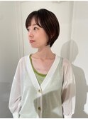シースルーマッシュミルクティーベージュハンサムショート