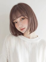 クレム 博多駅店(ChLem)&nbsp;ミルクティーベージュ　丸みボブ　ボブ　髪質改善　博多美容室