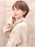 大人かわいい、小顔、アッシュ、クールショート、ボブルフ