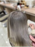 透明感ミルクティーベージュ×ナチュラル艶カラー