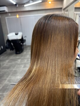 ファビ 渋谷(Fab) くびれヘア/暗めカラー/アプリコットオレンジ/縮毛矯正