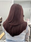 ハイレイヤーレイヤーカットブリーチ無しカラー顔周り韓国