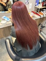 アイディー  高知(id)&nbsp;-高知 id-【白髪ぼかし】ブリーチありチェリーレッド